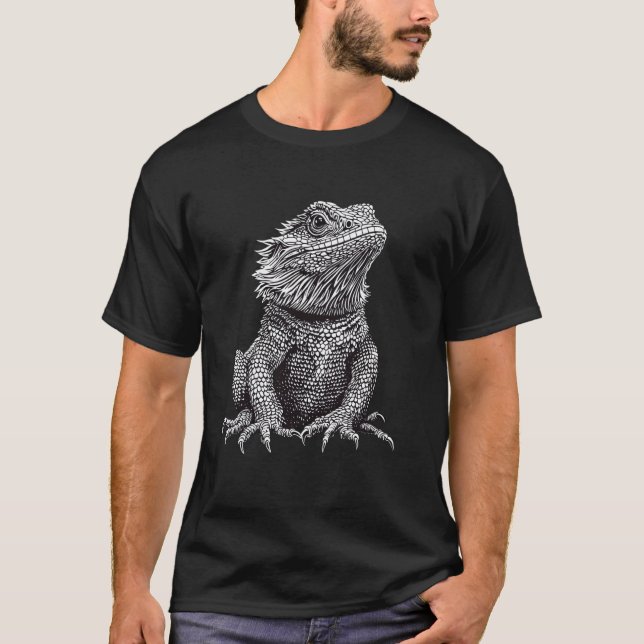 T-shirt Graphisme de dragon barbu mignon (Devant)