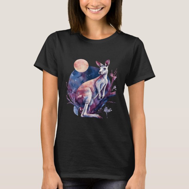 T-shirt Graphisme de faune amoureux de kangourou wallaby (Devant)