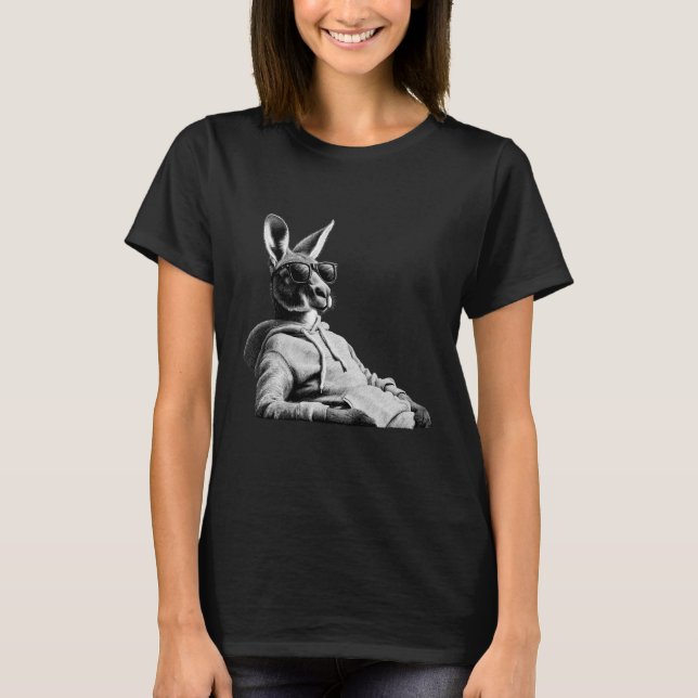 T-shirt Graphisme de faune amoureux de kangourou wallaby (Devant)