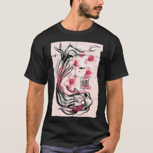 T-shirt Graphisme de fleur de cerisier Sakura japonais de 