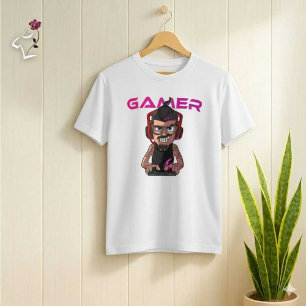 T-shirt Graphisme de jeu vidéo de style dessin animé de pe