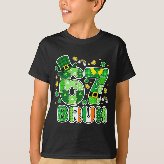 T-shirt Graphisme de la Saint-Patrick Bruh 67 avec des trè (Devant)