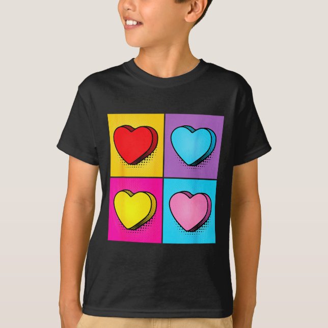 T-shirt Graphisme de la Saint-Valentin Art Pop Cœur de Bon (Devant)