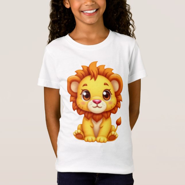 T-Shirt Graphisme de lionceau mignon Kawaii (Devant)