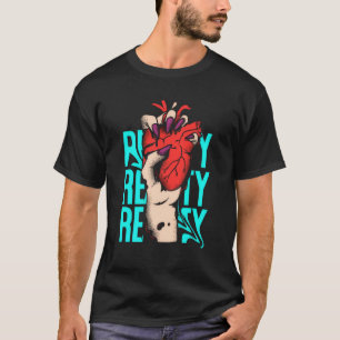 T-shirt Graphisme de mode de rue avec un cœur réaliste et