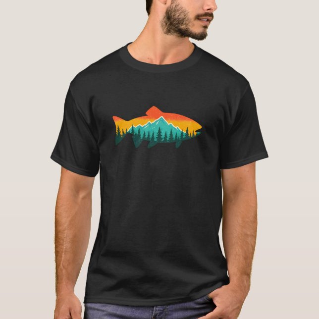T-shirt Graphisme de pêche à la mouche pour truite pour  (Devant)