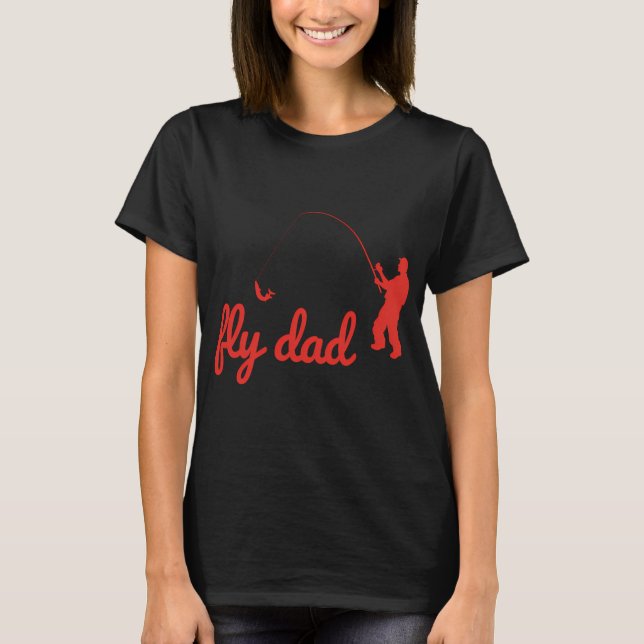 T-shirt Graphisme de pêche rouge Fly Dad' (Devant)