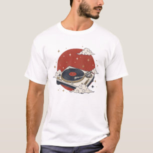 T-shirt Graphisme de platine vinyle japonaise rétro