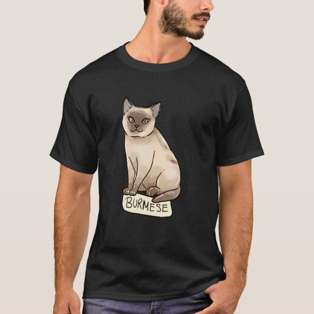 T-shirt Graphisme de race de chat birman Aidadaism sans fi (Devant)
