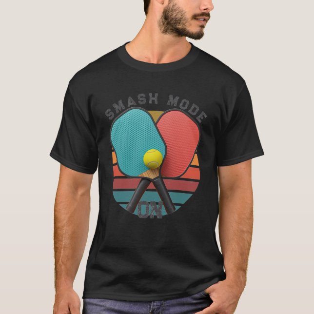 T-shirt • Graphisme de raquette en mode Smash de Picklebal (Devant)