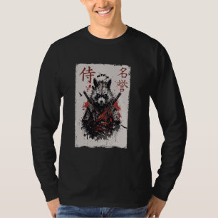 T-shirt Graphisme de Raton Laveur Guerrier Samouraï, Art J