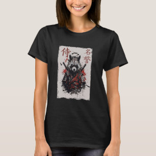 T-shirt Graphisme de Raton Laveur Guerrier Samouraï, Art J