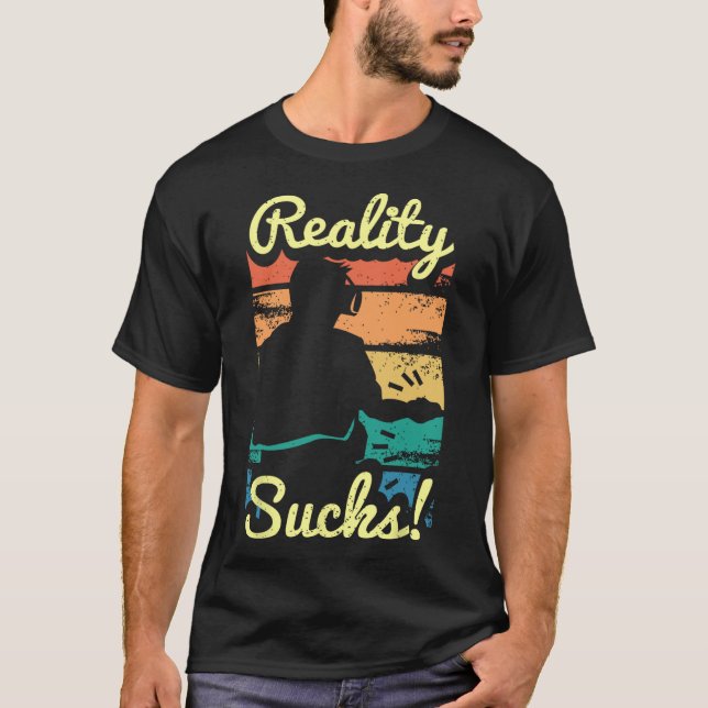 T-shirt Graphisme de réalité virtuelle Art rétro en détres (Devant)