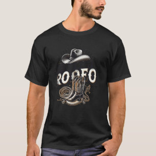 T-shirt Graphisme de Rodéo Occidental, Bottes de Cowboy, C