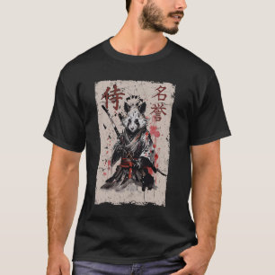 T-shirt Graphisme de sarigue guerrier samouraï, art japona