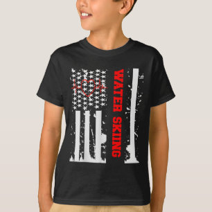 T-shirt Graphisme de ski nautique avec drapeau américain v