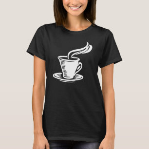 T-shirt Graphisme de soucoupe de tasse à café rétro vintag