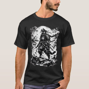 T-shirt Graphisme de style encre vintage Guerrier chat sam