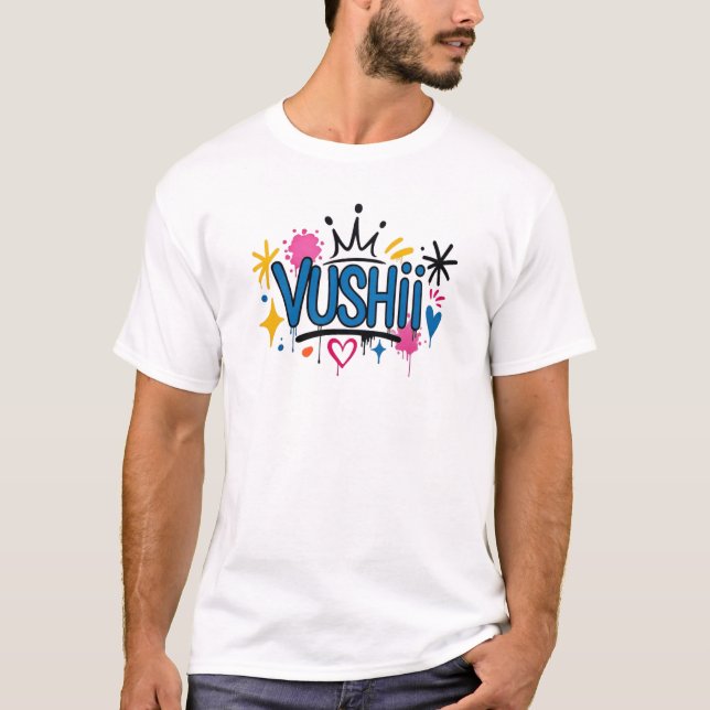 T-shirt Graphisme de style graffiti Vushii (Devant)
