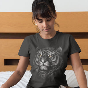 T-shirt Graphisme de tête de tigre artistique