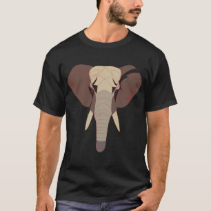 T-shirt Graphisme de tête d'éléphant géométrique