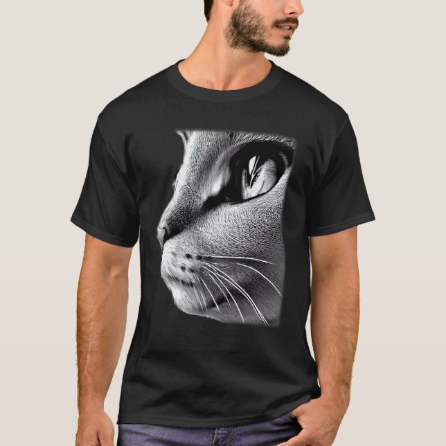 T-shirt Graphisme de visage de chat  animal de compagnie   (Devant)