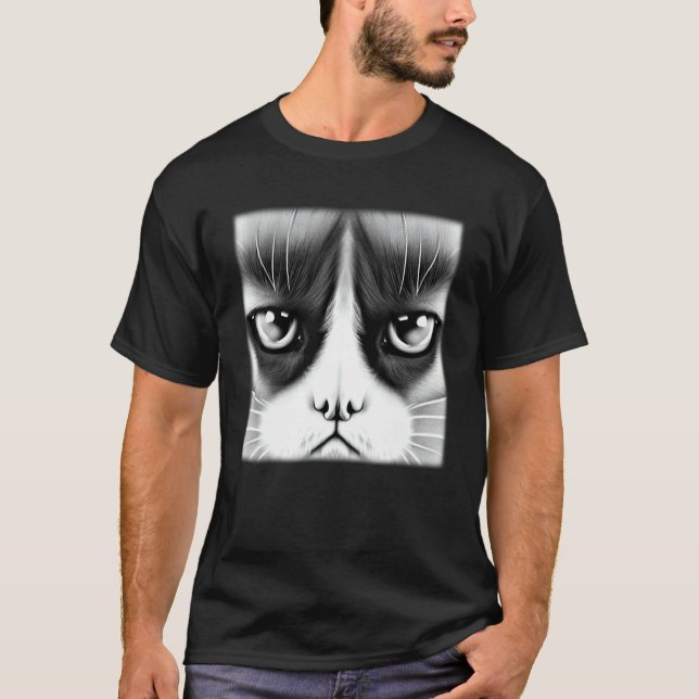 T-shirt Graphisme de visage de chat  animal de compagnie   (Devant)