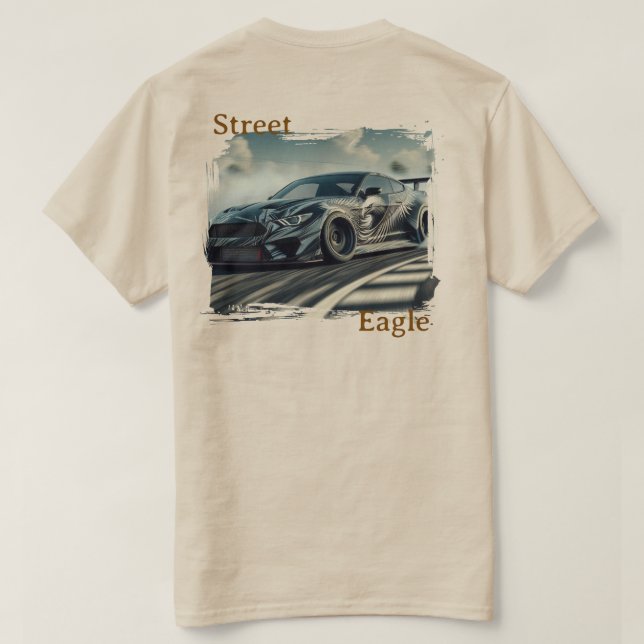 T-shirt Graphisme de voiture de drift Street Eagle (Design dos)