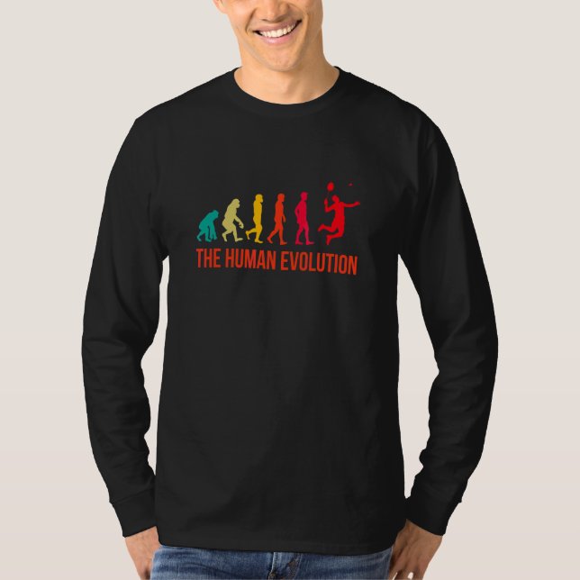 T-shirt Graphisme d'évolution Joueur de badminton Volant M (Devant)
