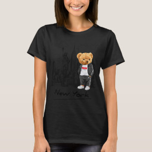 T-shirt Graphisme d'illustration de nounours cool New York