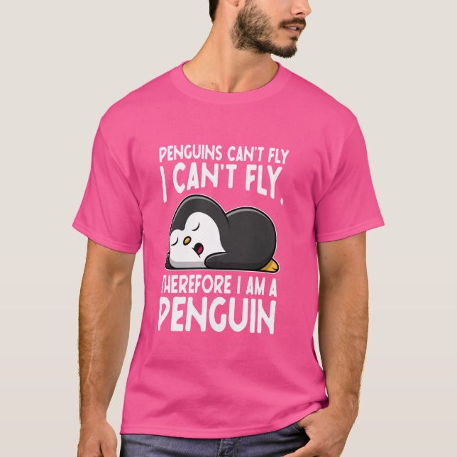 T-shirt Graphisme drôle et mignon de pingouin et de mancho (Devant)