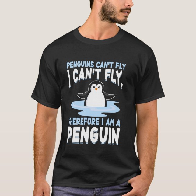 T-shirt Graphisme drôle et mignon de pingouin et de mancho (Devant)