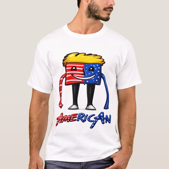 T-shirt graphisme du drapeau américain pour hommes (Devant)
