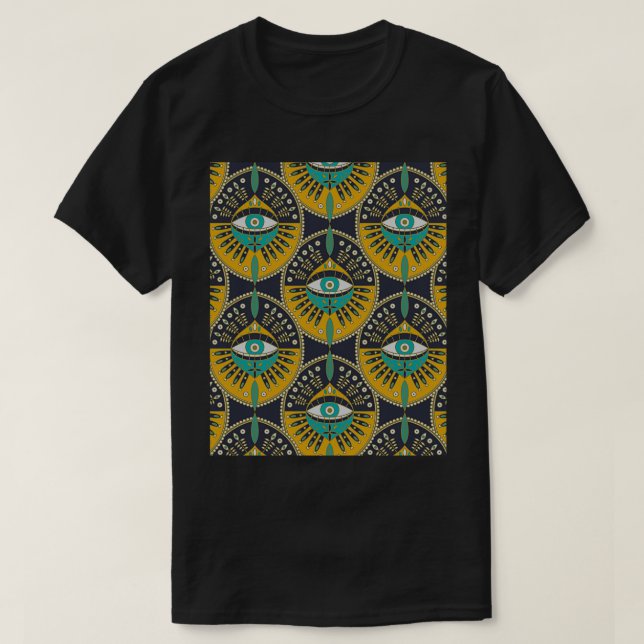 T-shirt Graphisme du Motif de l'oeil du mal tribal (Design devant)