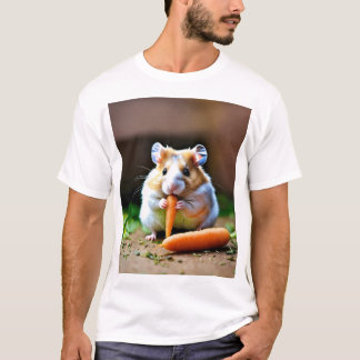 T-shirt Graphisme d'un adorable hamster mangeant une carot