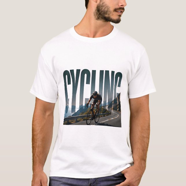 T-shirt Graphisme éditorial de cyclisme d'endurance (Devant)