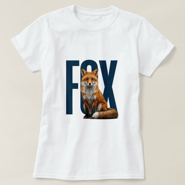 T-shirt Graphisme éditorial de faune de luxe Renard (Design devant)