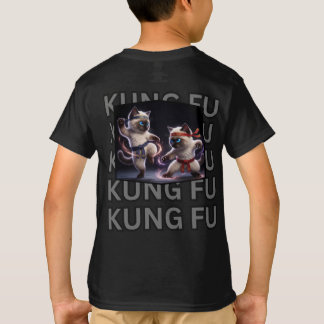 T-shirt Graphisme épique de chatons siamois de kung-fu art