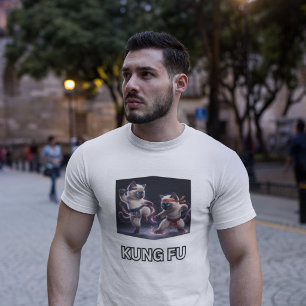 T-shirt Graphisme épique de chatons siamois de kung-fu art