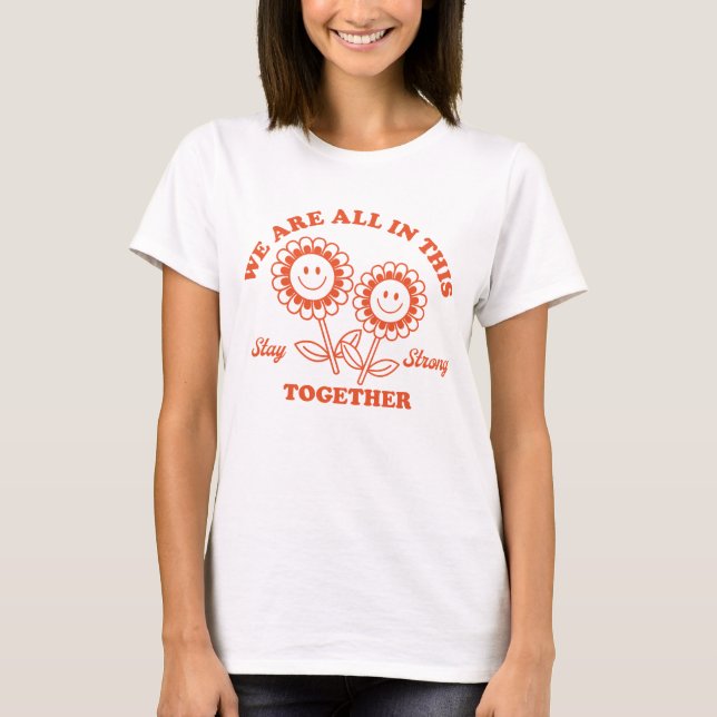 T-shirt Graphisme Fleur Joyeux Retro (Devant)