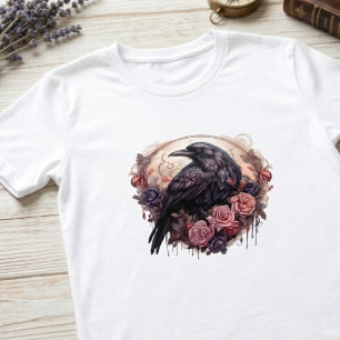 T-shirt Graphisme Gothique Corbeau Académie Sombre