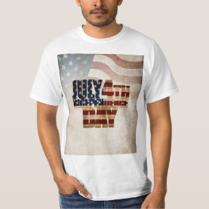 T-shirt Graphisme Grunge USA 4 juillet Indépendance