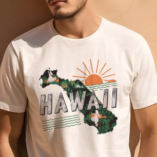 T-shirt Graphisme Iconique de Voyage Rétro Hawaï