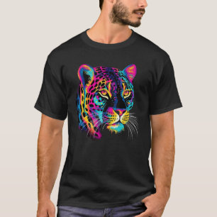 T-shirt Graphisme Imprimé Amateur de Gros Chat Jaguar Colo