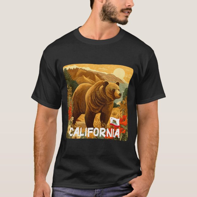 T-shirt Graphisme incroyable d'ours de Californie dans la  (Devant)