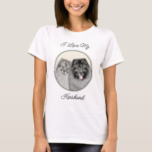T-shirt Graphisme Keeshond Mère et Fils Keeshond