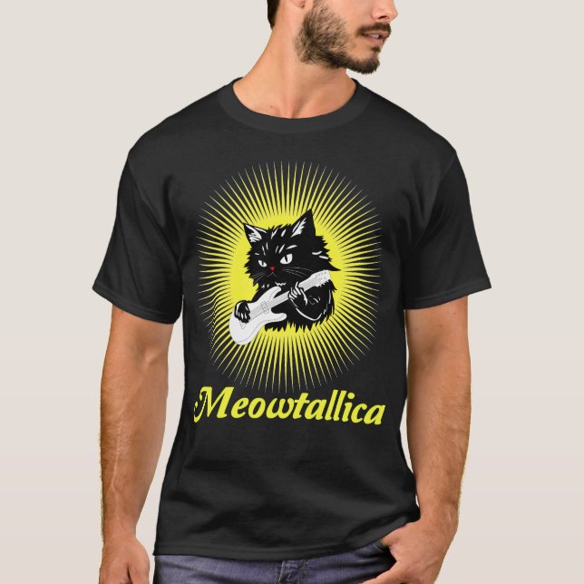 T-shirt Graphisme Meowtallica : Vibes de Rock Star (Devant)