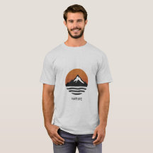 Graphisme minimaliste de montagne au coucher du so