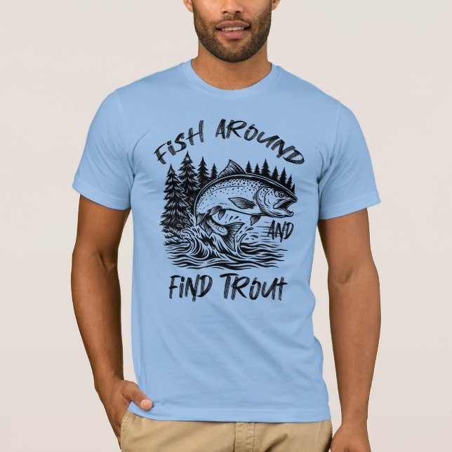 T-shirt Graphisme Pêche et Trouve Truite (Devant)