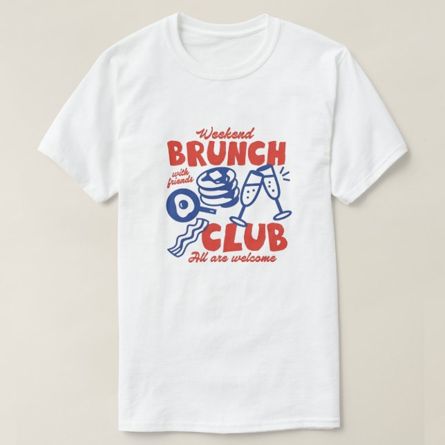 T-shirt Graphisme Petit-déjeuner avec des Amis  (Design devant)
